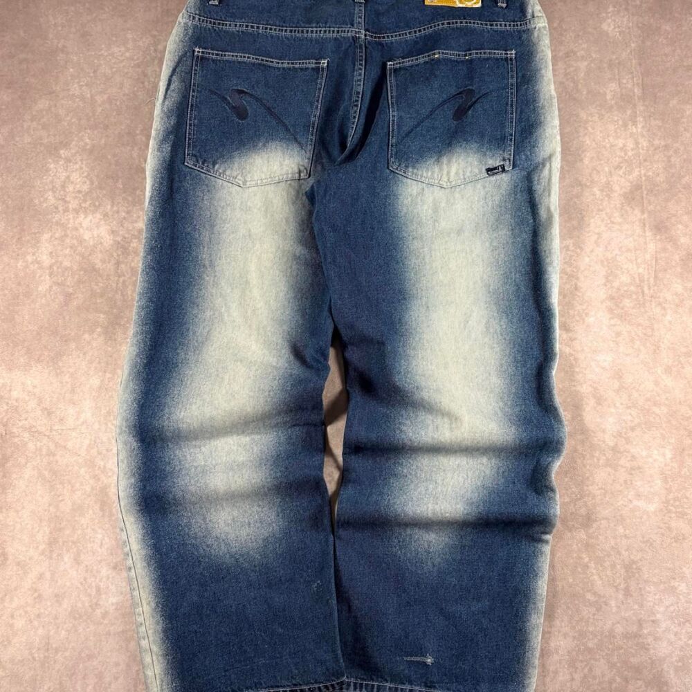 vintage y2k tank jeans super baggy two toned jeans